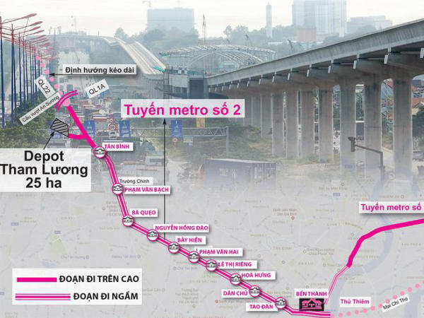 Tuyến metro số 2 TPHCM được gấp rút thi công (Nguồn: Internet)