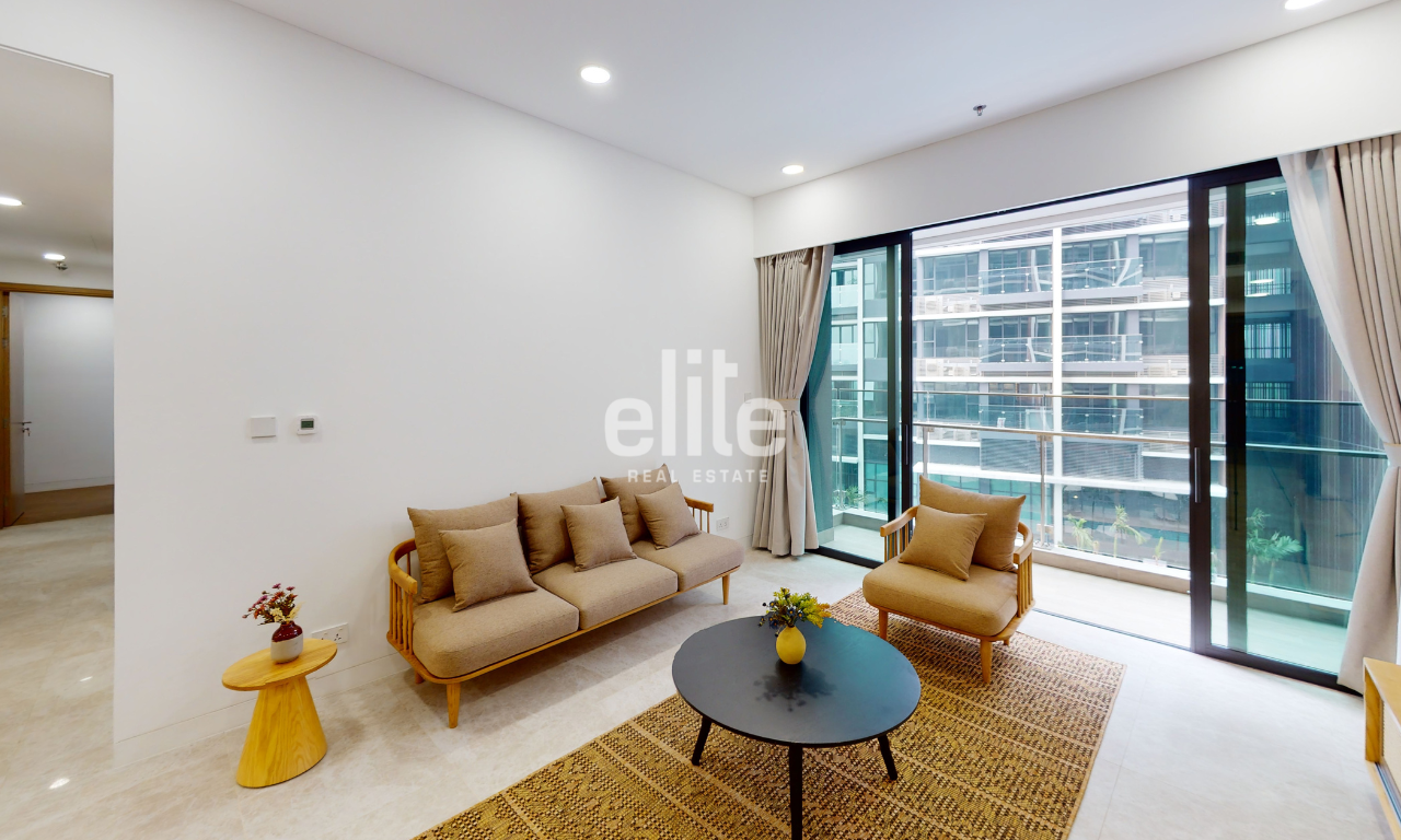 THE RIVER - Fully furnished 3-bedroom apartment for rent with minimalist design and pool view