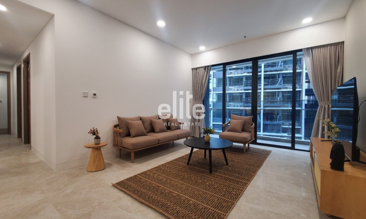 THE RIVER - Fully furnished 3-bedroom apartment for rent with minimalist design and pool view